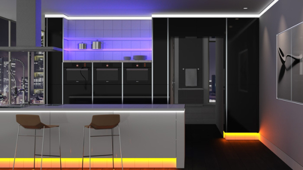 photo eclairage LED intégré dans une cuisine